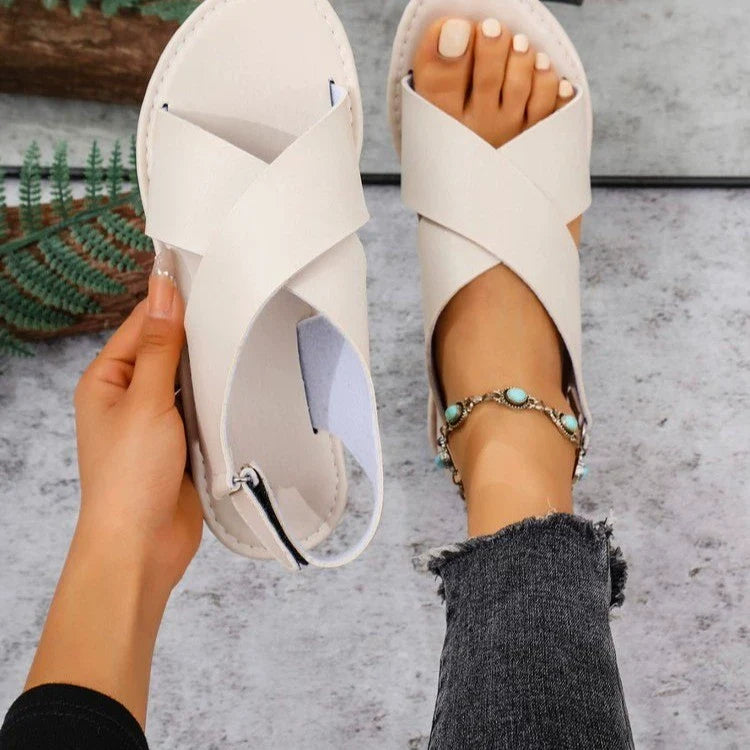 Sandalias Planas Cremallera Lateral Brisa Horizonte, Frescura y Comodidad Todo el Día