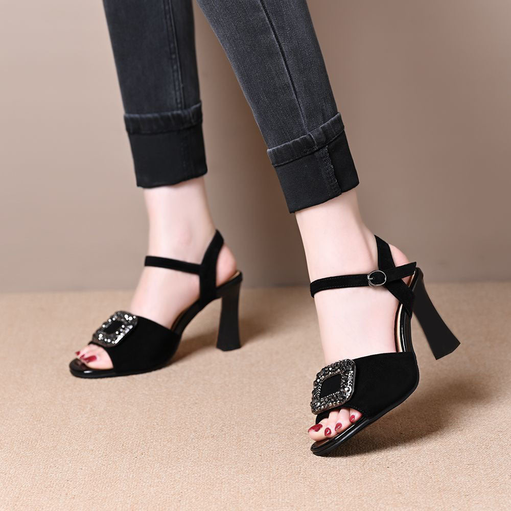 Sandalias de Tacón Cuero Suave Aura Prisma Serenidad, Confort y Soporte Superior Todo el Día