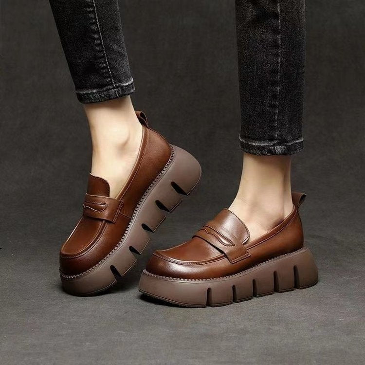 Mocassines Plataforma Cuero Suave Prisma Cumbre Serenidad, Soporte Superior y Comodidad Todo el Día