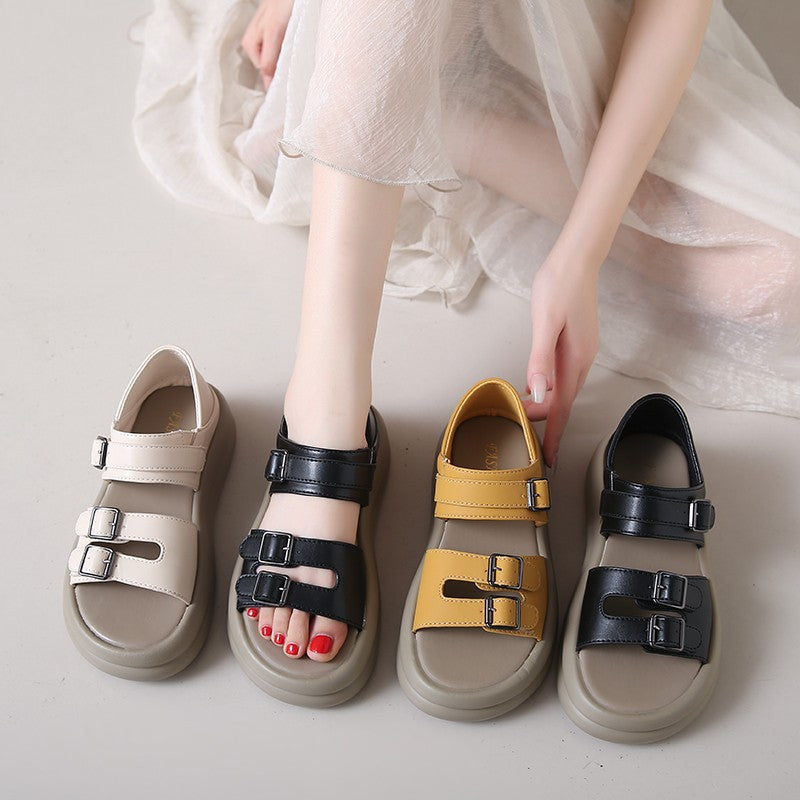 Sandalias Planas Cuero Suave Travesía Esencia Selva, Comodidad Natural y Postura Saludable
