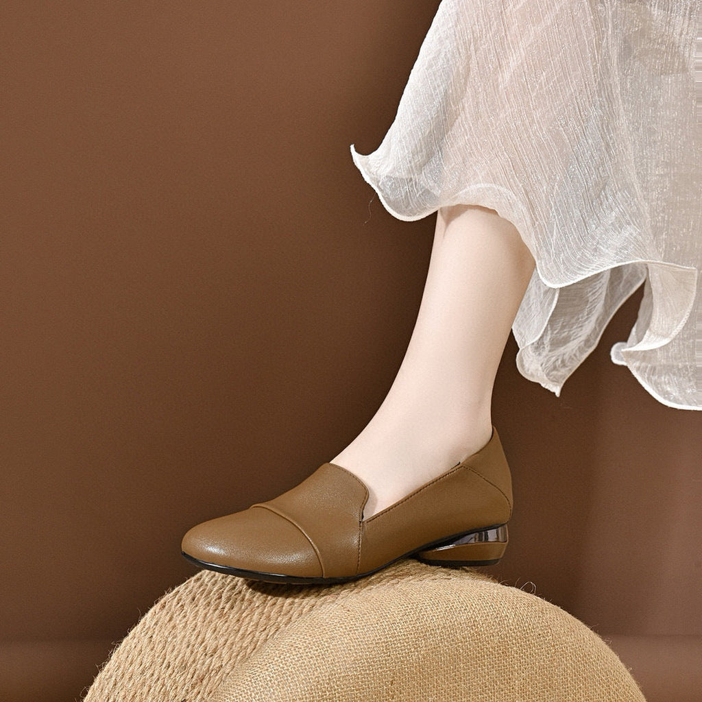 Zapatos Planos Cuero Suave Aura Línea Serenidad, Alivio y Comodidad Todo el Día