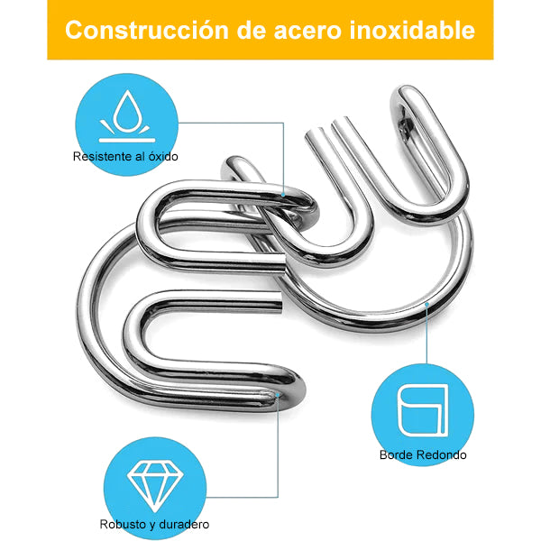 🧠 Juego Educativo de Metal – Rompecabezas de 9 Aros para Niños y Adultos 👧👦✨