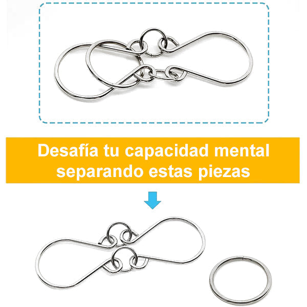 🧠 Juego Educativo de Metal – Rompecabezas de 9 Aros para Niños y Adultos 👧👦✨