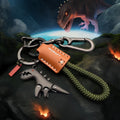 Dije de dinosaurio de aleación de aluminio combinado con una pulsera tejida a mano - 🔥Segundo artículo con un 40 % de descuento