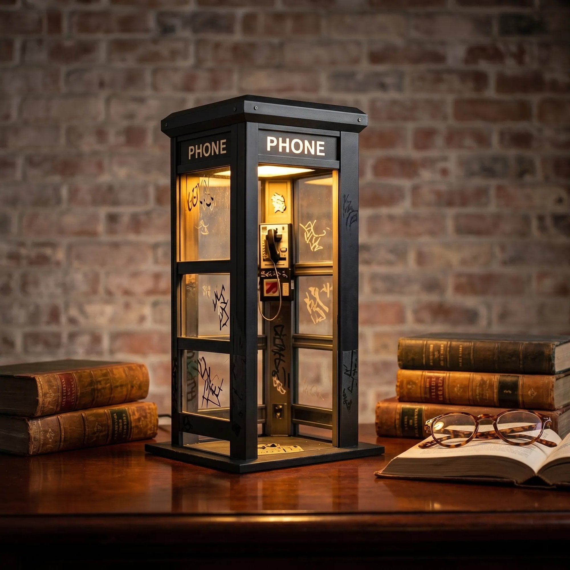 ☎️✨ ¡OFERTA 50% OFF! Lámpara Cabina Telefónica Urbana – Decoración Vintage Única