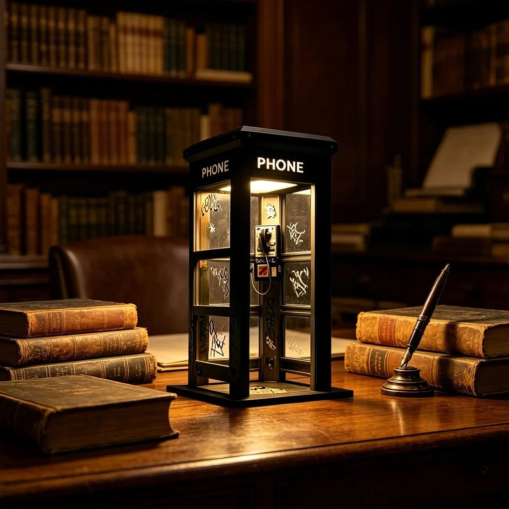 ☎️✨ ¡OFERTA 50% OFF! Lámpara Cabina Telefónica Urbana – Decoración Vintage Única