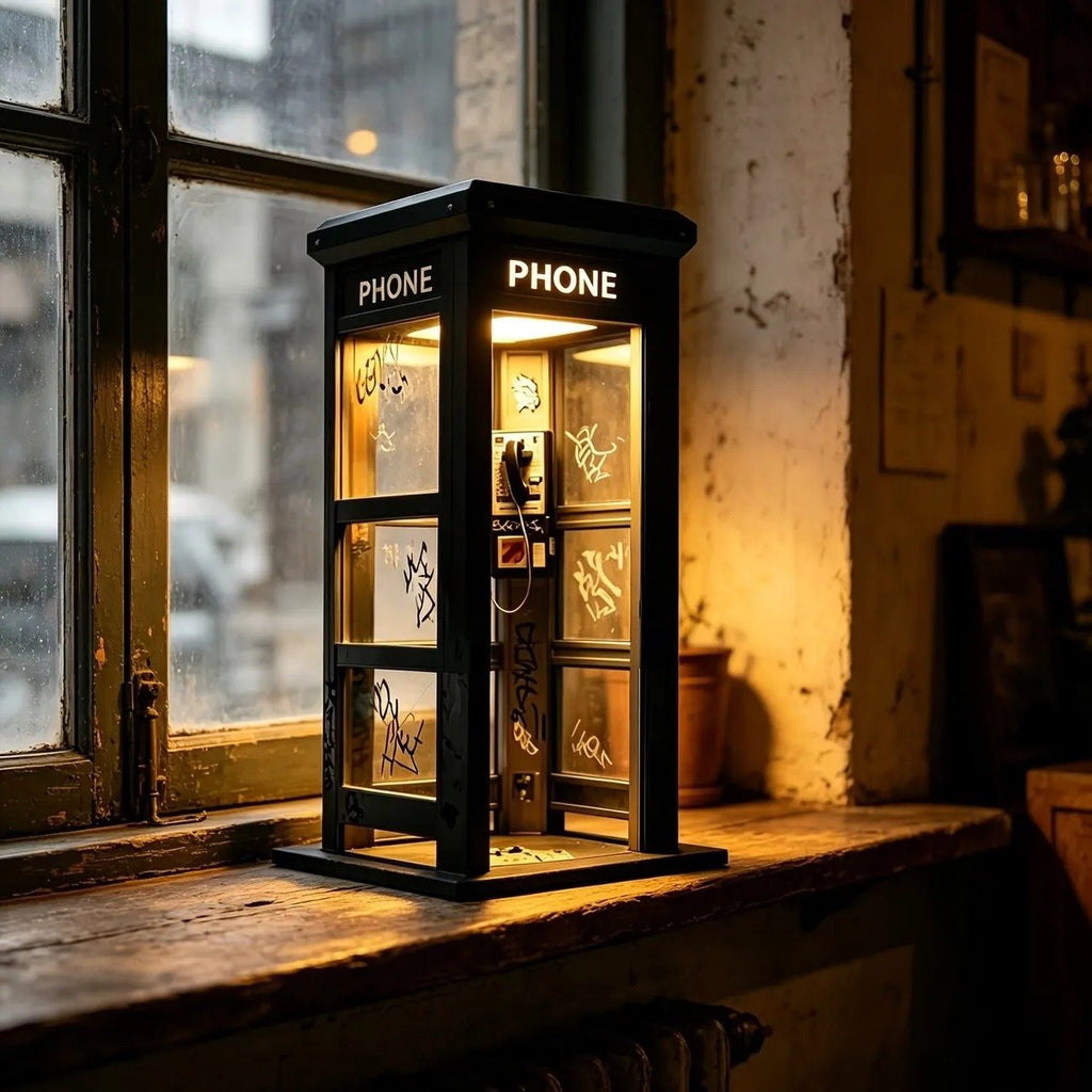 ☎️✨ ¡OFERTA 50% OFF! Lámpara Cabina Telefónica Urbana – Decoración Vintage Única