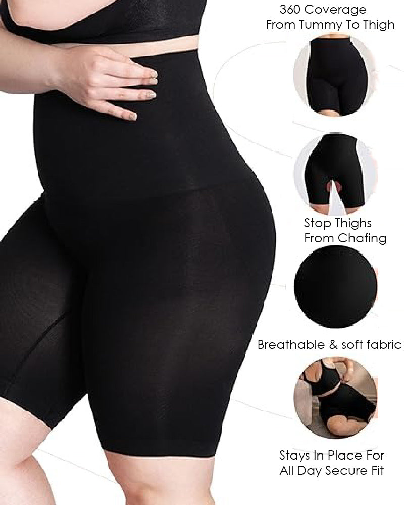 Shorts Moldeadores de Cintura Alta con Control de Abdomen y Reductor de Muslos