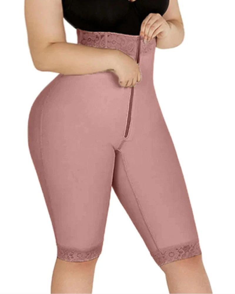 Shapshe® Shorts de Compresión Doble de Cintura Alta para Levantar Glúteos, Cortos hasta la Rodilla