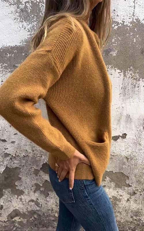 🧥 Chaqueta de Punto para Mujer – Casual y Versátil con Bolsillos 🌟 Perfecta para Otoño e Invierno ❄️🍂