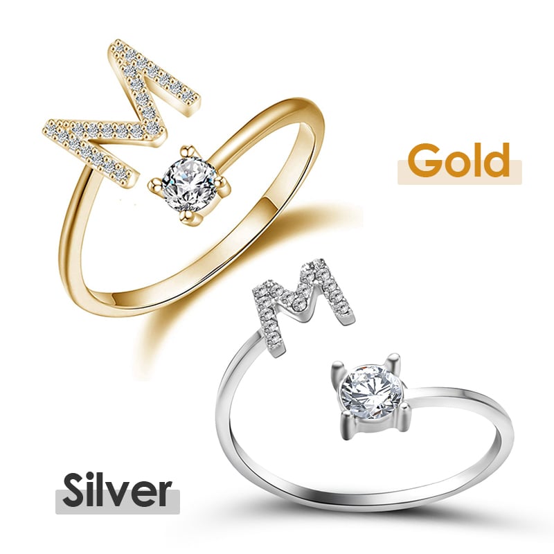 💍 ¡50% DE DESCUENTO AHORA! ❤️ Anillo con inicial de amor: personalizado, ajustable y perfecto como regalo significativo para ti o para un ser querido ✨