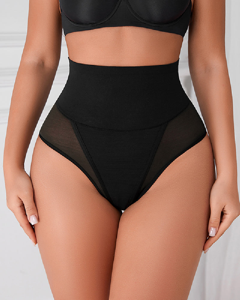 Faja de Malla Moldeadora con Algodón Puro en la Entrepierna, Tanga Antibacterial