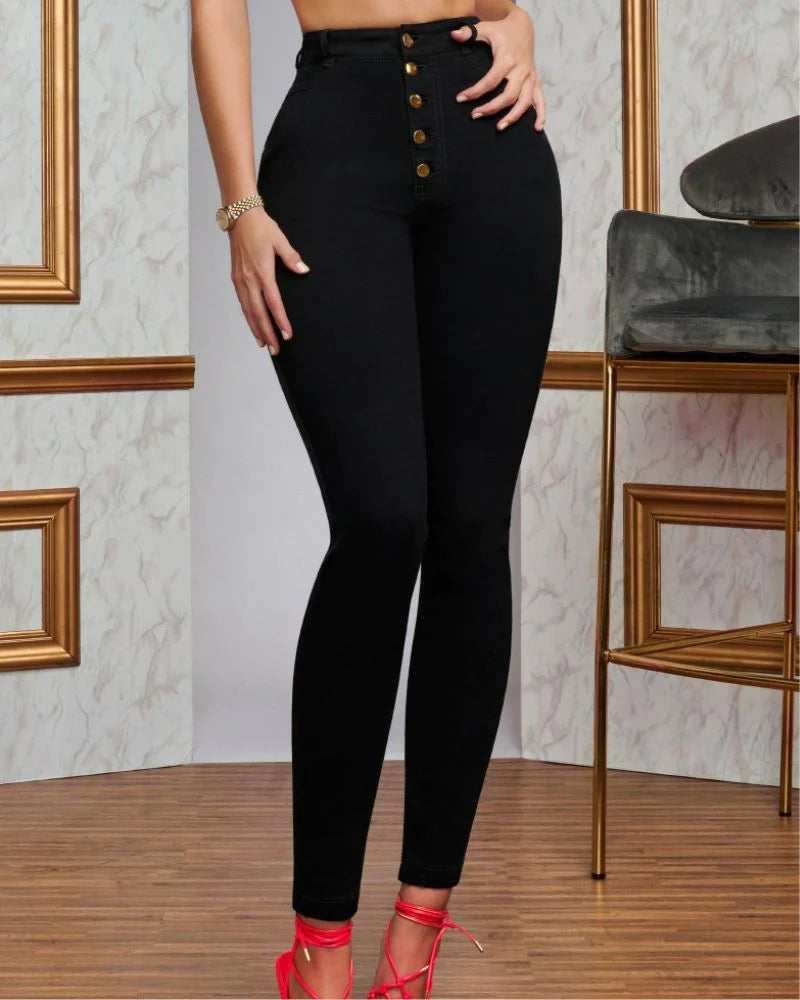 Jeans Colombianos Ajustados de Cintura Alta para Mujer, Estirables, Levanta Glúteos y Realza Curvas