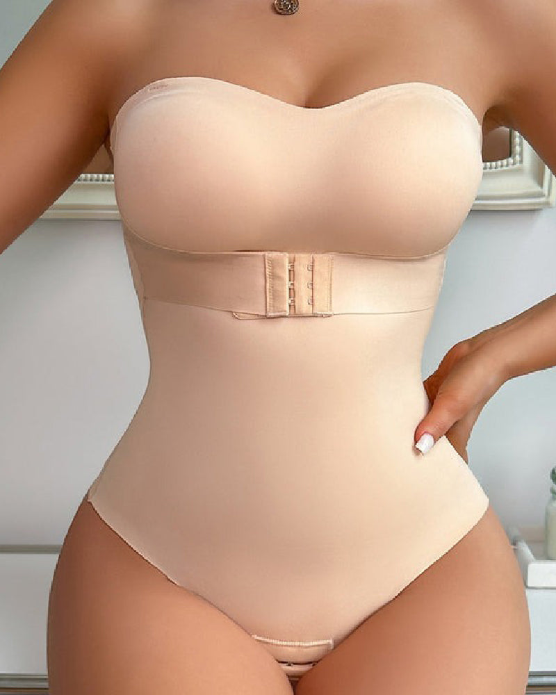 Body Shaper Femenino Sin Tirantes Control Abdomen Enterizo Sin Costuras con Tanga