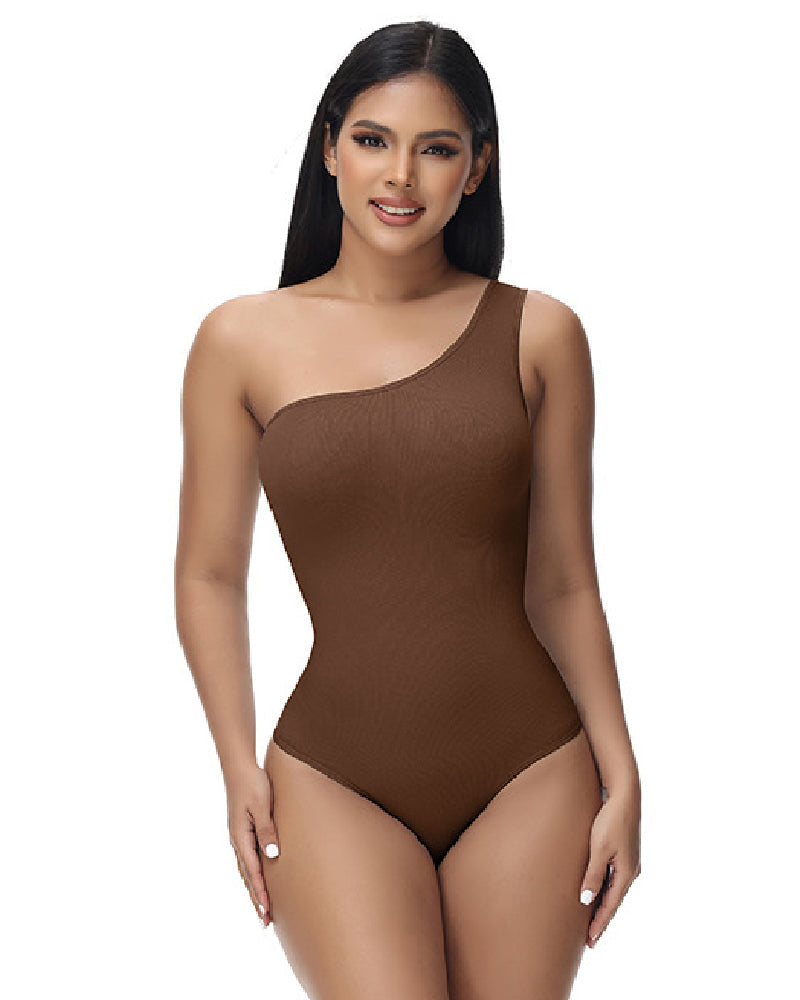Shapshe® Body Ajustado Sexy de Una Sola Manga Sin Mangas con Textura Acanalada y Estilo Tank Top Elastizado