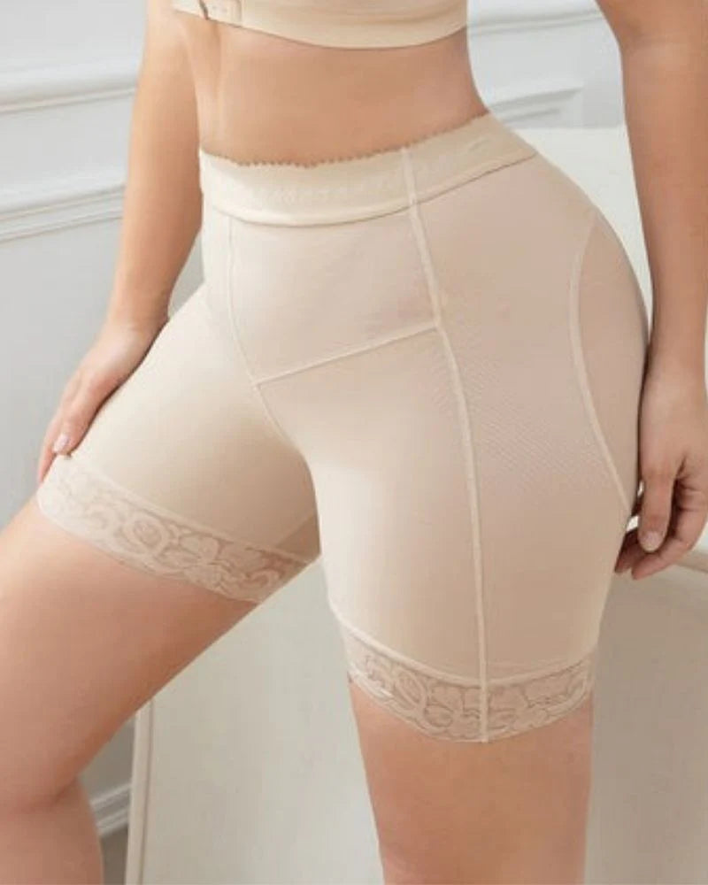 Shapshe® Braguitas Moldeadoras Sin Costuras de Encaje Beige para Mujer, Realzadoras y de Control