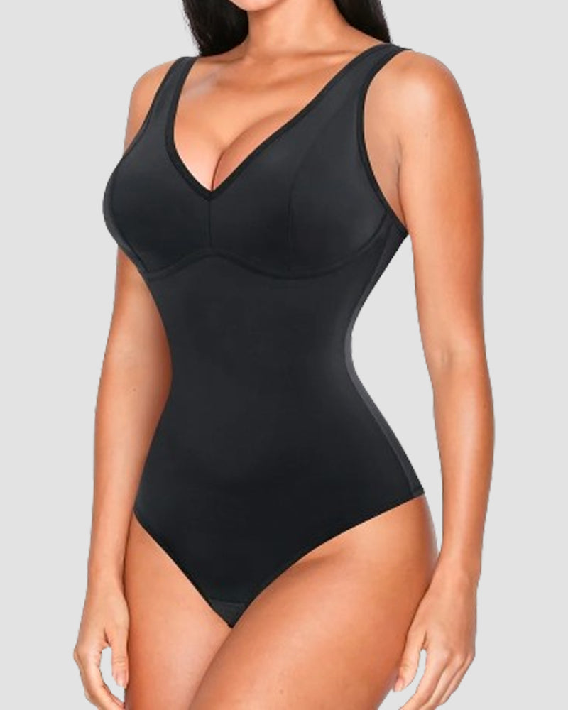 Modelador Corporal Slim Control de Abdomen Body Shaper con Escote en V Profundo y Tanga