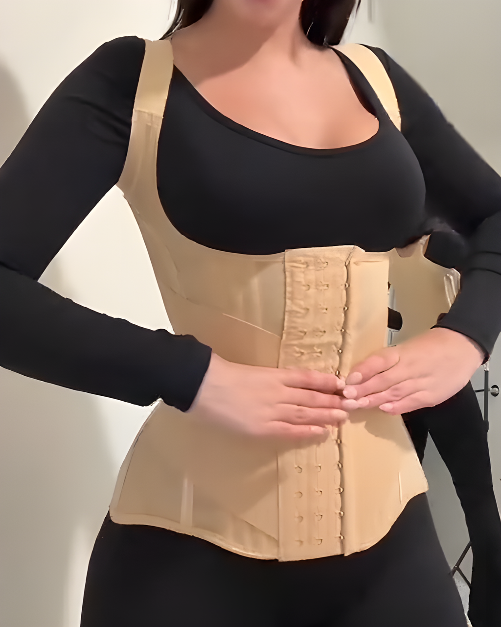 Fajas Colombianas Chaleco Moldeador de Cintura con Doble Capa, Control de Abdomen y Ballenas de Acero