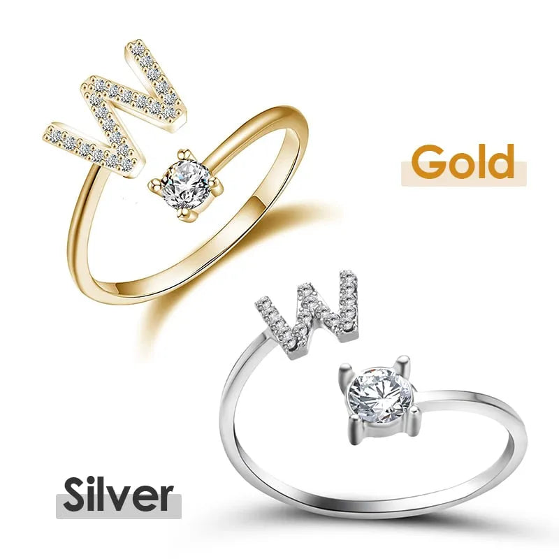 💍 ¡50% DE DESCUENTO AHORA! ❤️ Anillo con inicial de amor: personalizado, ajustable y perfecto como regalo significativo para ti o para un ser querido ✨