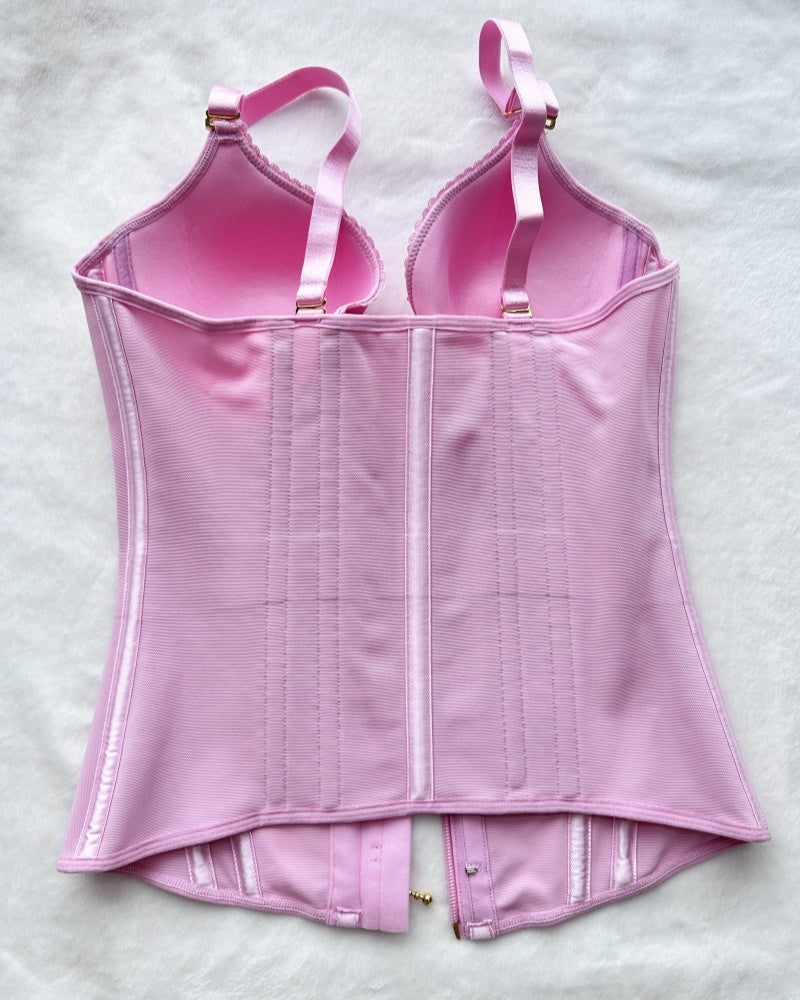 Shapshe® Fajas Colombianas Corset Top con Cremallera Entrenador de Cintura Love Pattern