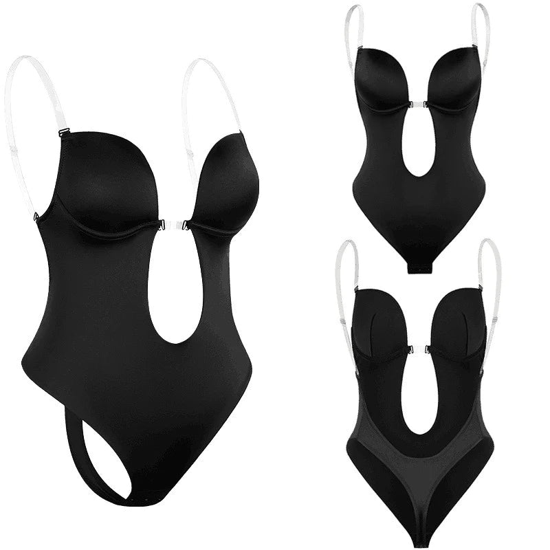 Faja moldeadora para mujer talla grande con espalda descubierta, sujetador integrado, moldeador de cuerpo sin costuras y abertura en la entrepierna