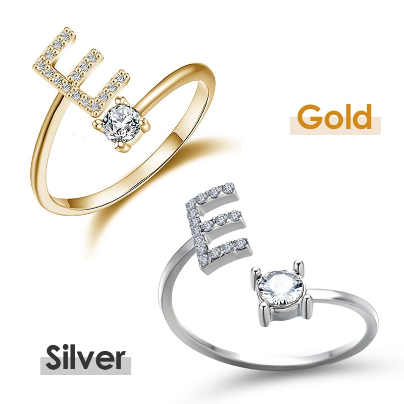 💍 ¡50% DE DESCUENTO AHORA! ❤️ Anillo con inicial de amor: personalizado, ajustable y perfecto como regalo significativo para ti o para un ser querido ✨