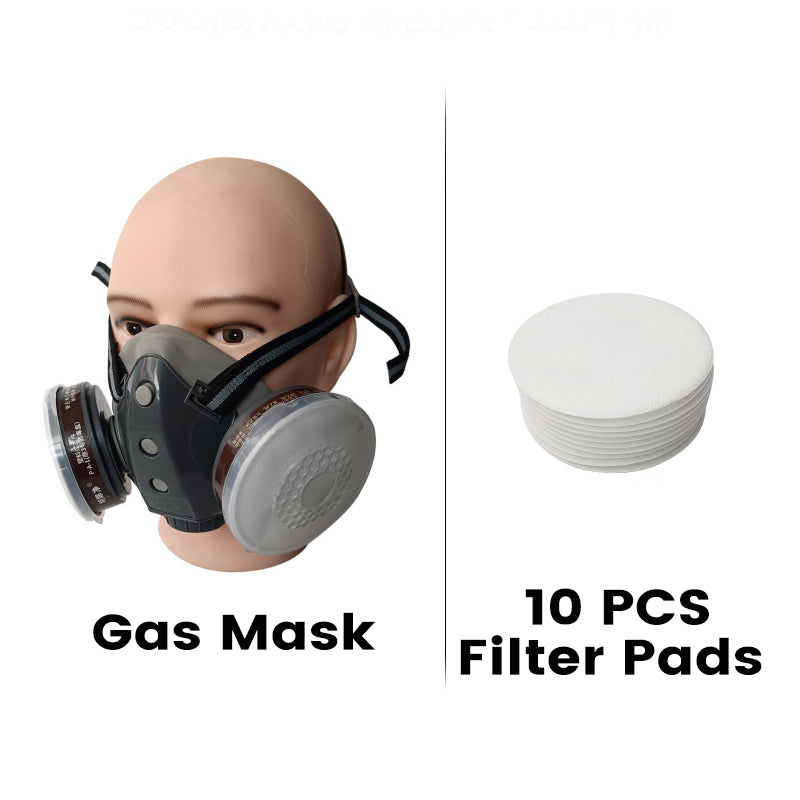 🛡️ Máscara de Seguridad con 2 Filtros de Carbón y Sello EPDM – Protección Contra Gases, Anti-Fugas y Doble Función para Industrias ⚡🔄