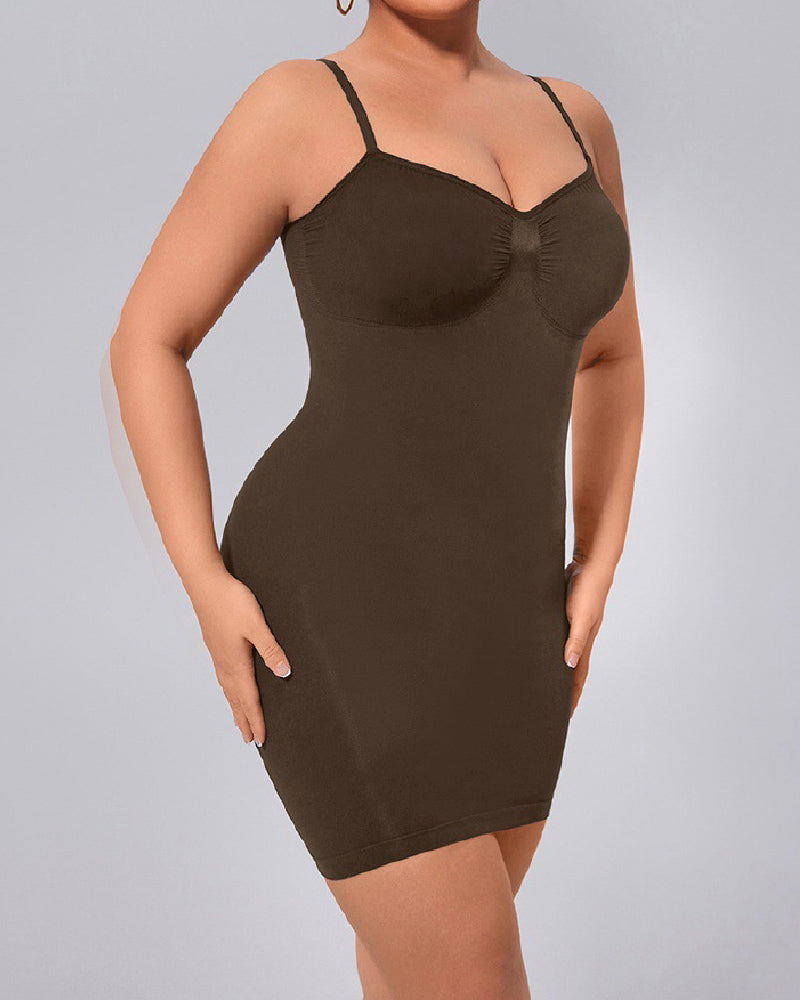 Vestido Faja Moldeadora Simple para Mujer, Sin Costuras, Control de Abdomen, Tipo Camiseta para Usar Debajo