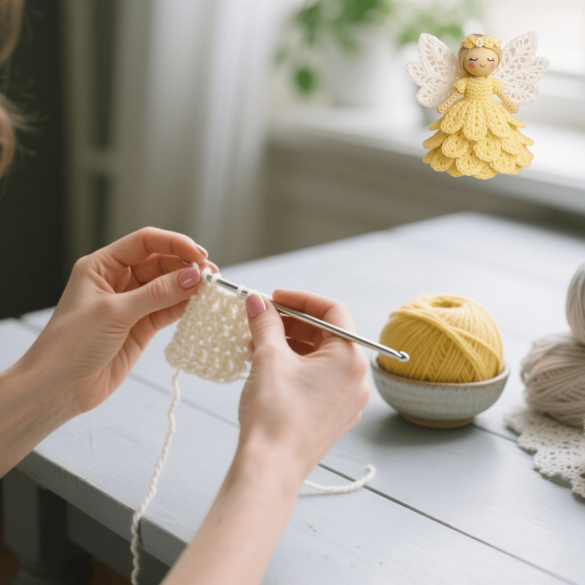 👼 ¡Solo Hoy! 50% OFF en el Kit para Tejer tu Ángel ✨ Todo lo que Necesitas: Hilo Acrílico, Agujas e Instrucciones para Principiantes 🧶