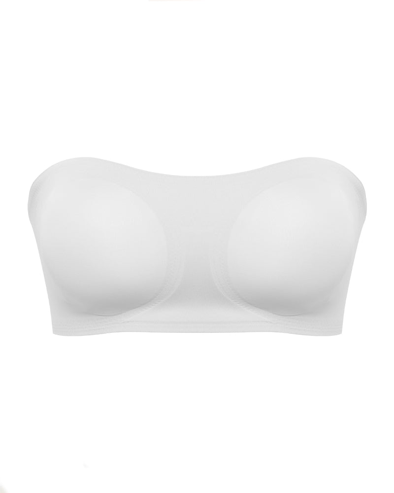 Sostén Bandeau Push-Up Cómodo Sin Tirantes con Silicona Antideslizante y Hebilla Cruzada Lateral