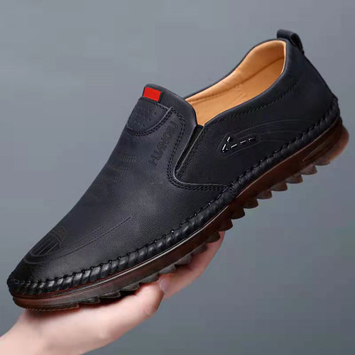 zapatos casuales de cuero transpirables para hombres