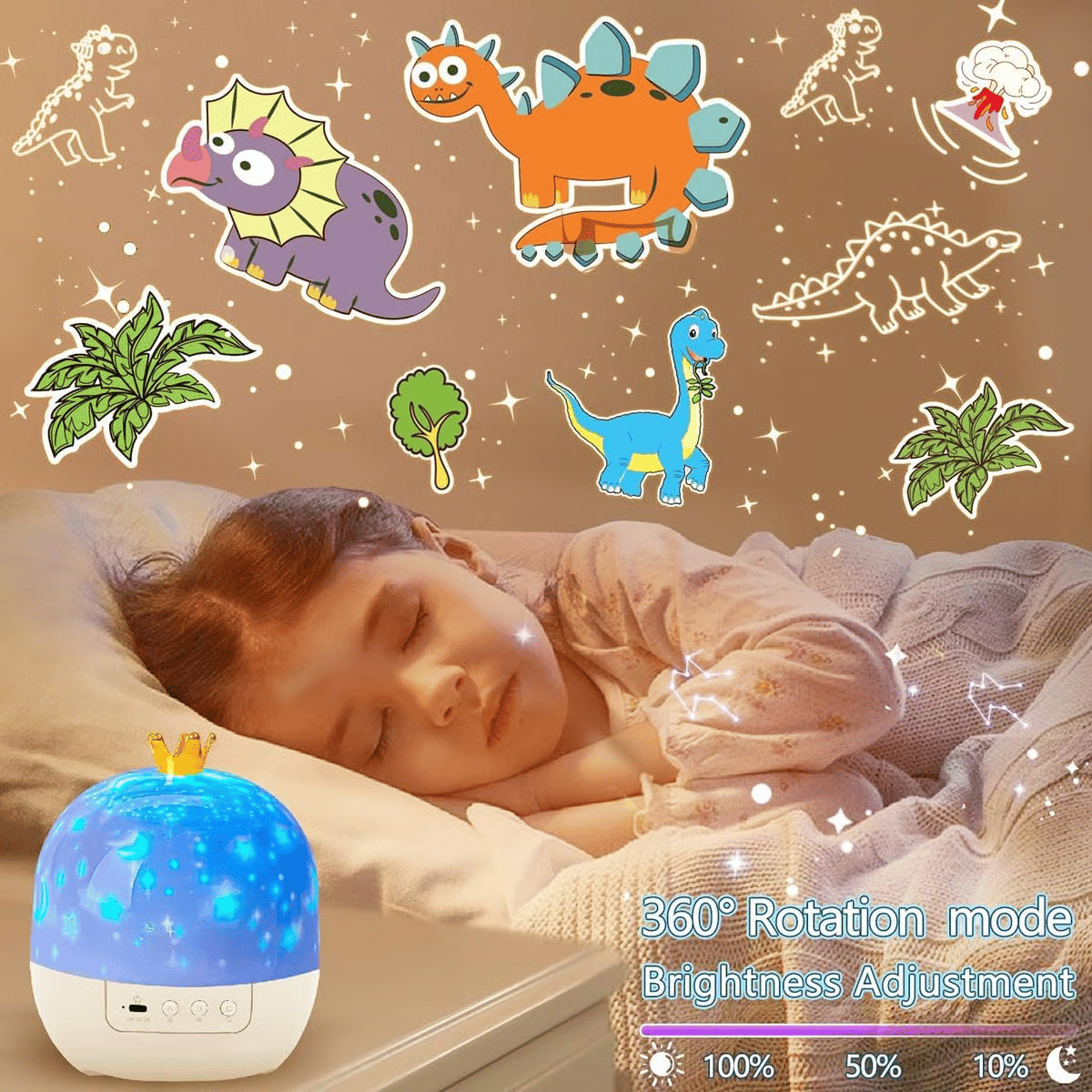 🌙 Proyector Nocturno Infantil – 15 Películas, Luz Suave y Carga por USB, Perfecto para Dormir o Jugar 🎥✨
