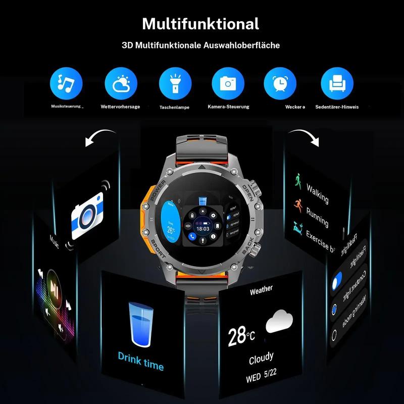 🔥 50% DE DESCUENTO 🔥 Smartwatch HD 1.52" para Hombres – Llamadas, Control de Música, Modos Deportivos Múltiples, Resistente al Agua IP68 y Batería de Larga Duración ⌚💪