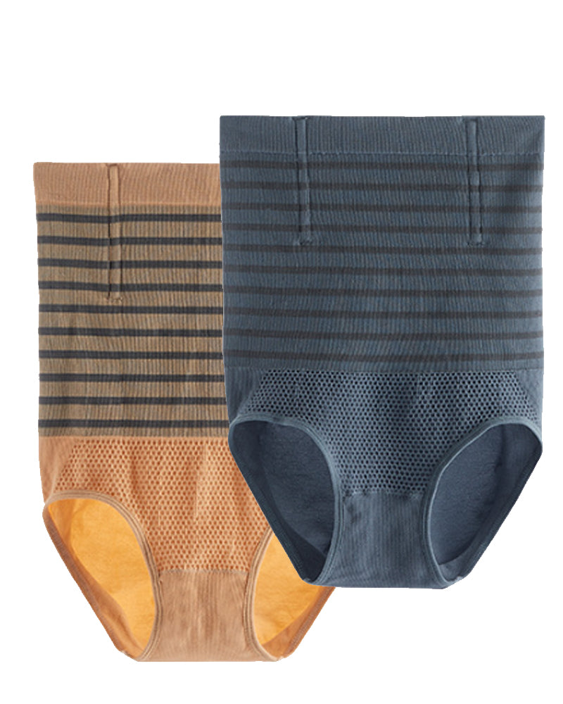 Panties moldeadores para mujer, de tiro alto, con rayas, para vientre de embarazo, levantacola