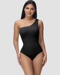 Shapshe® Body Ajustado Sexy de Una Sola Manga Sin Mangas con Textura Acanalada y Estilo Tank Top Elastizado