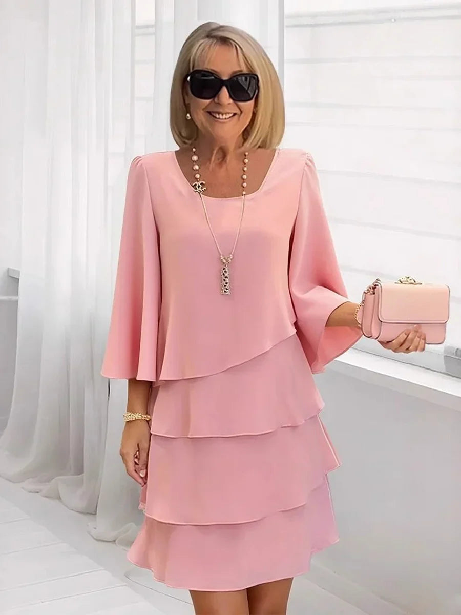 💃✨ Vestido de Mujer con Volantes Escalonados y Mangas Acampanadas – Estilo y Elegancia para Cada Ocasión 🌸👗