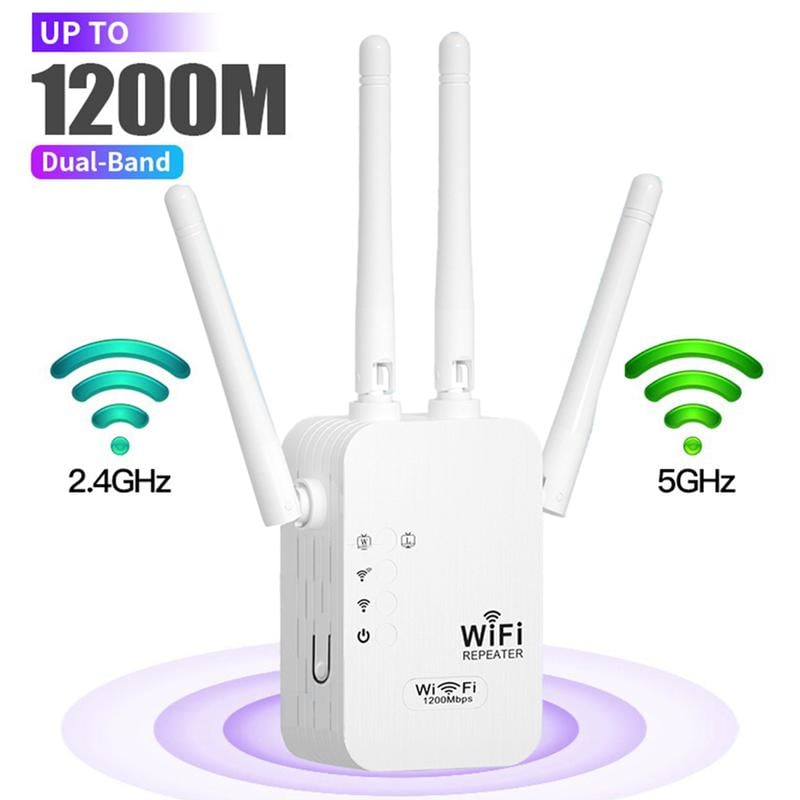 🔥 Amplificador WiFi 2026 – 1200Mbps Banda Dual (5GHz/2.4GHz) 🌐💥 Cubre hasta 10,000 pies² y Conecta hasta 50 Dispositivos 📶🔌 Conexión Estable y Rápida para Todo Tu Hogar 🏠📡