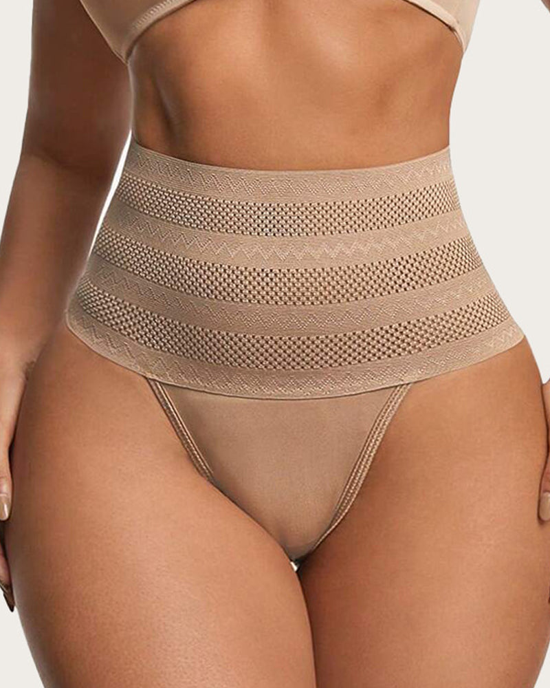 Tanga moldeadora de talle alto para mujer, transpirable, control de abdomen, ropa interior modeladora