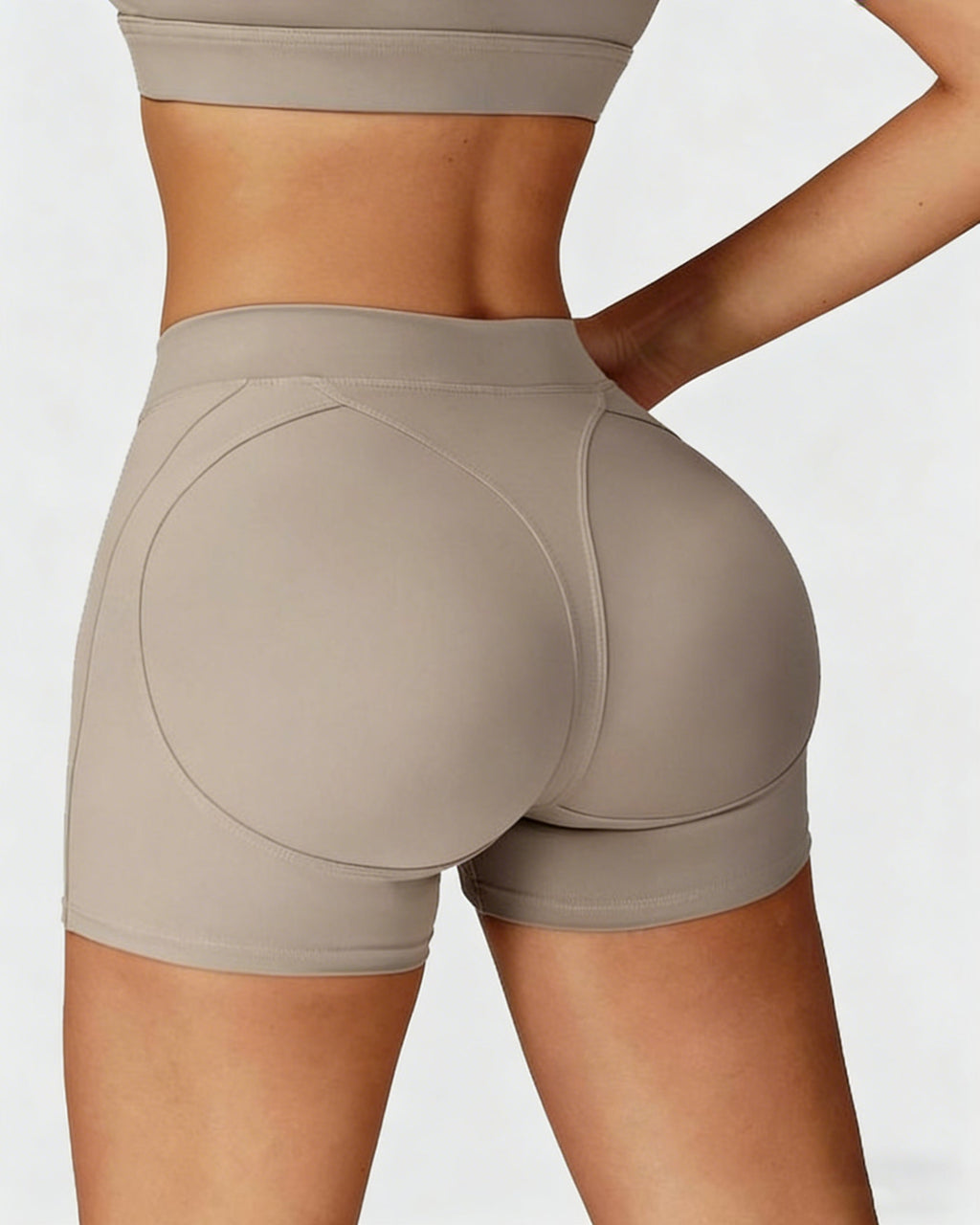 Shorts Cortos Ajustados Deportivos de Cintura Alta Core, Estilo Casual, Envoltura para Abdomen, para Correr, Fitness y Yoga al Aire Libre