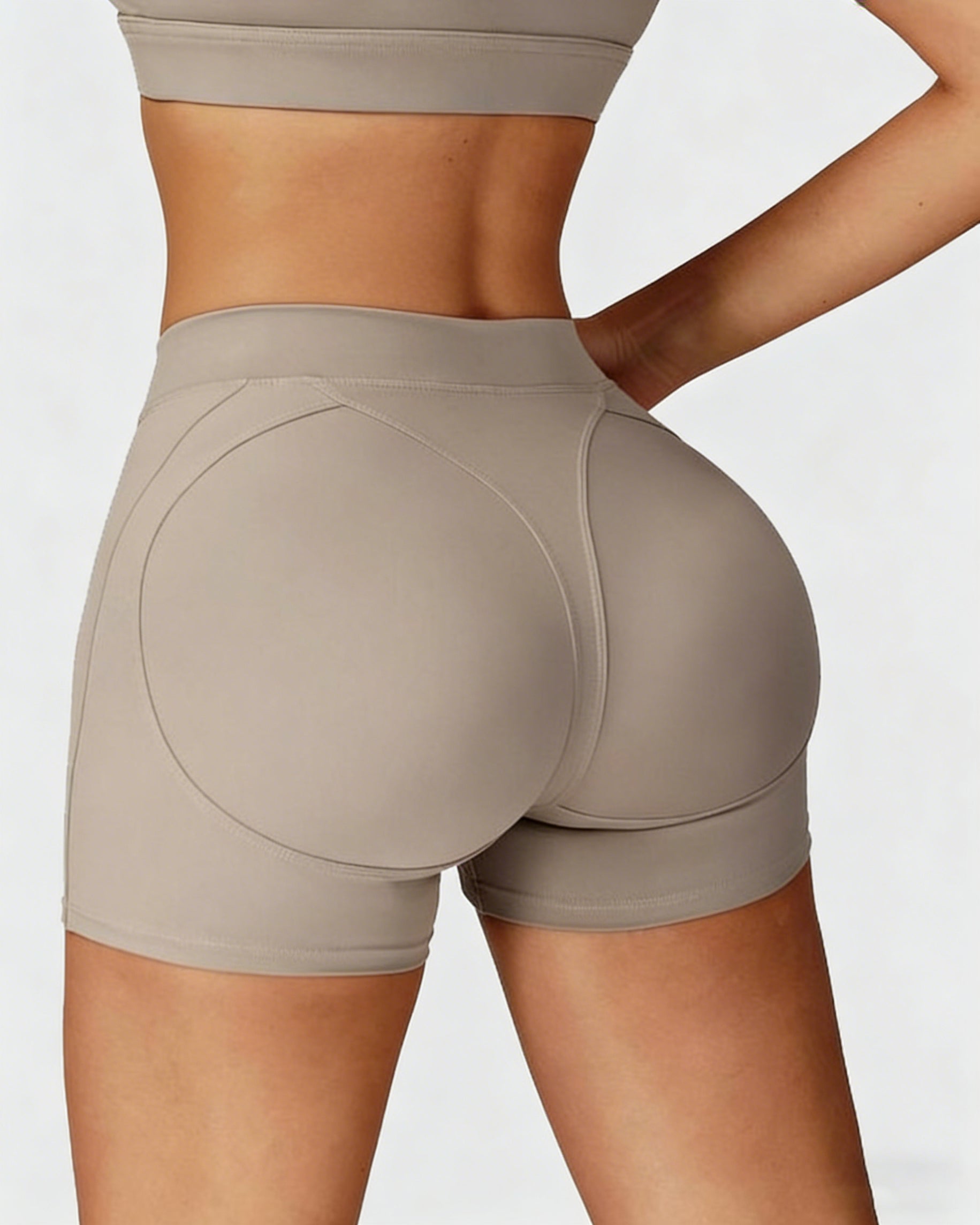 Shorts Cortos Ajustados Deportivos de Cintura Alta Core, Estilo Casual, Envoltura para Abdomen, para Correr, Fitness y Yoga al Aire Libre