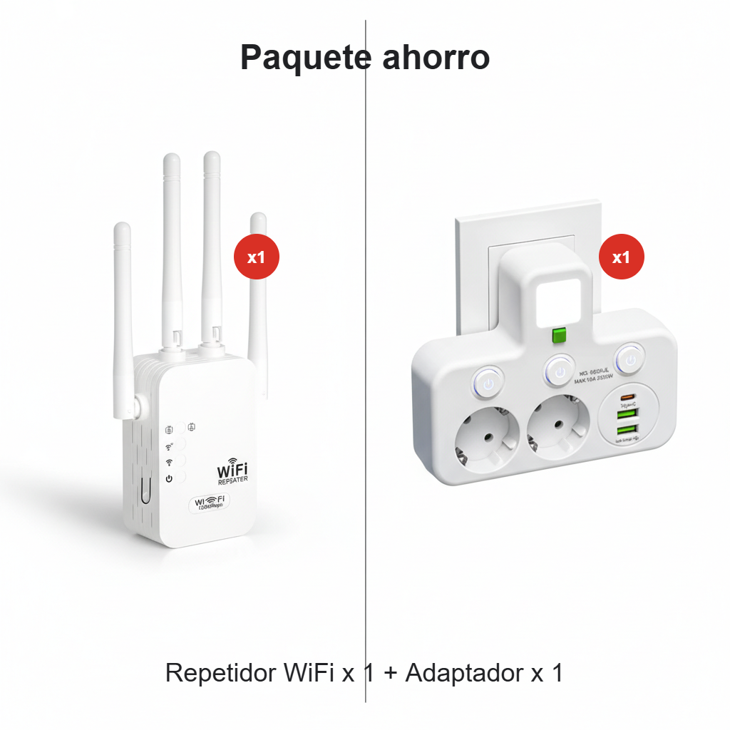 🔥 Amplificador WiFi 2026 – 1200Mbps Banda Dual (5GHz/2.4GHz) 🌐💥 Cubre hasta 10,000 pies² y Conecta hasta 50 Dispositivos 📶🔌 Conexión Estable y Rápida para Todo Tu Hogar 🏠📡