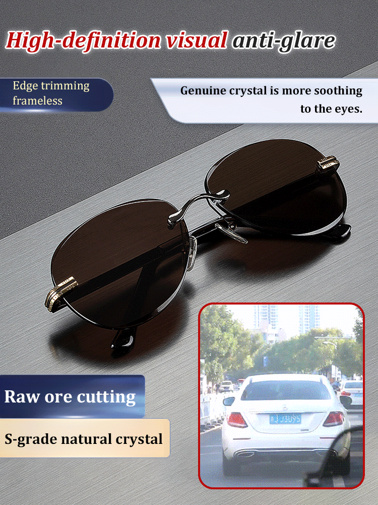 ⏰🔥 ¡50% DE DESCUENTO POR TIEMPO LIMITADO! 👓 Gafas de Sol Sin Montura Crystal Stone – Estilo y Protección UV 😎✨