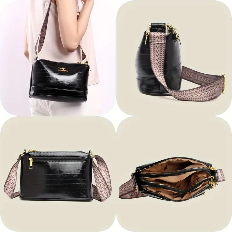 Bolso Casual Tejido Impermeable Aura Prisma Vértice, Organización Elegante y Ligereza Diaria