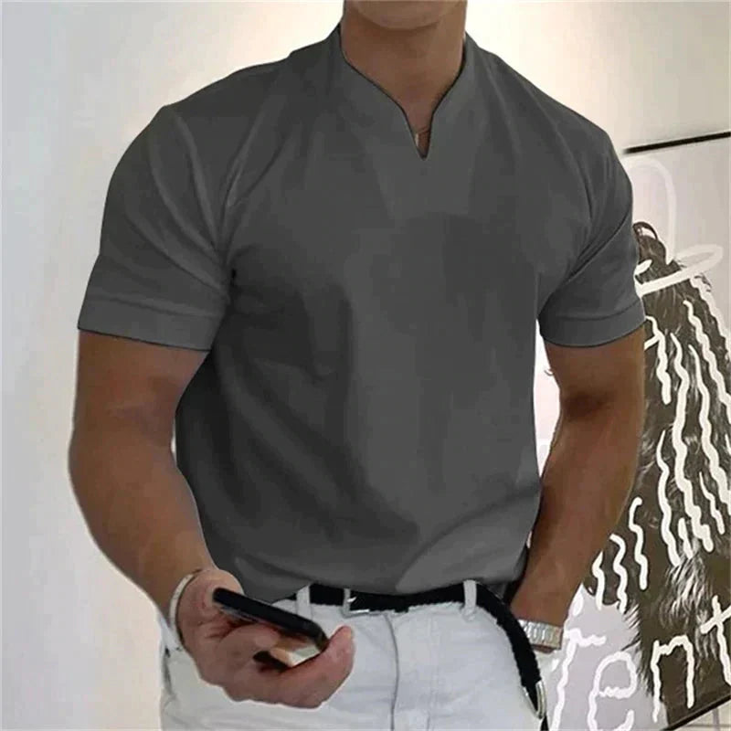 👕 Camiseta Holgada de Hombre 2026 – Cuello en V, Manga Corta, Estilo Verano Fresco y Moderno ☀️✨