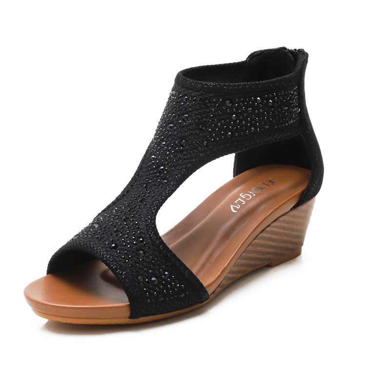 Sandalias de Cuña Cuero Suave Cumbre Aura Vitalidad, Soporte Superior y Máximo Confort Todo el Día