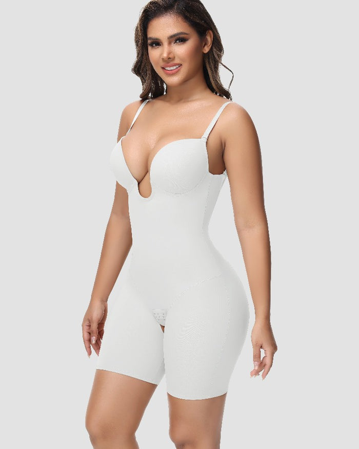 Shapshe® Body Faja Mujer Sin Tirantes Escote en U Control de Abdomen Espalda Baja con Sostén Incorporado Modelador