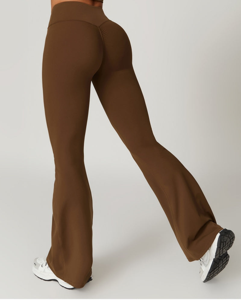 Pantalones de Yoga Acampanados de Cintura Alta, Levantamiento de Cadera y Secado Rápido
