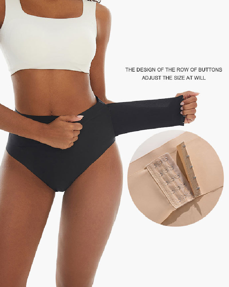 Calzones moldeadores femeninos de cintura media sin costuras con control de abdomen y cinturón con ganchos