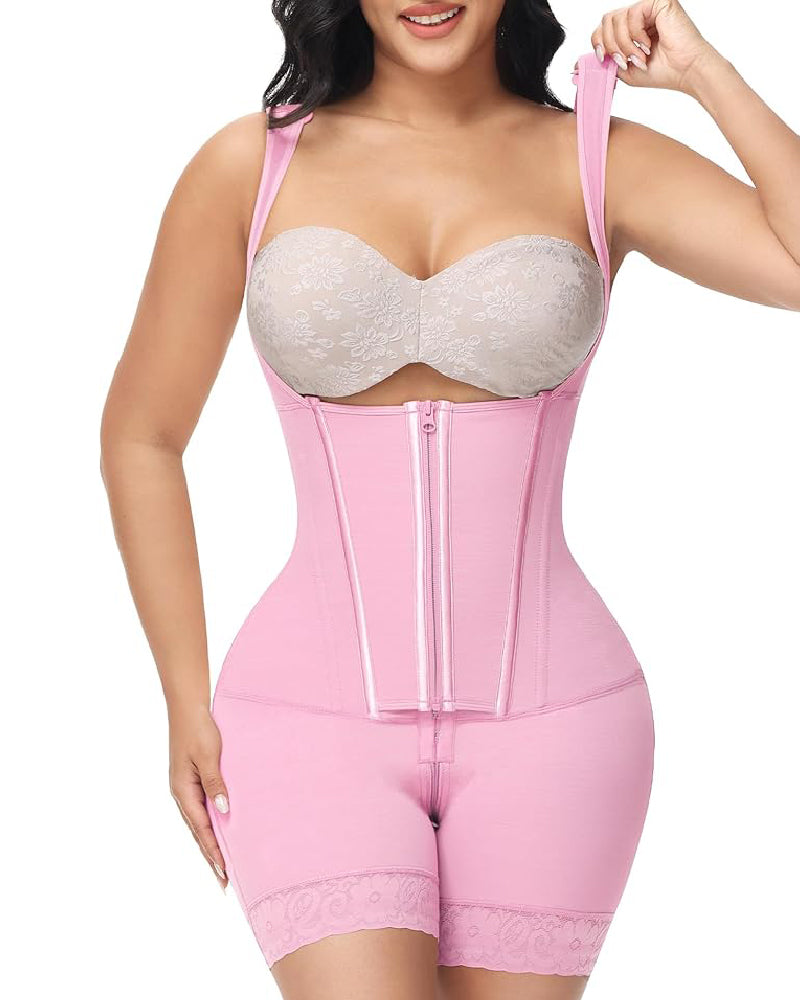 Shapshe® Faja de Alta Compresión con Cremallera Frontal hasta Media Muslo