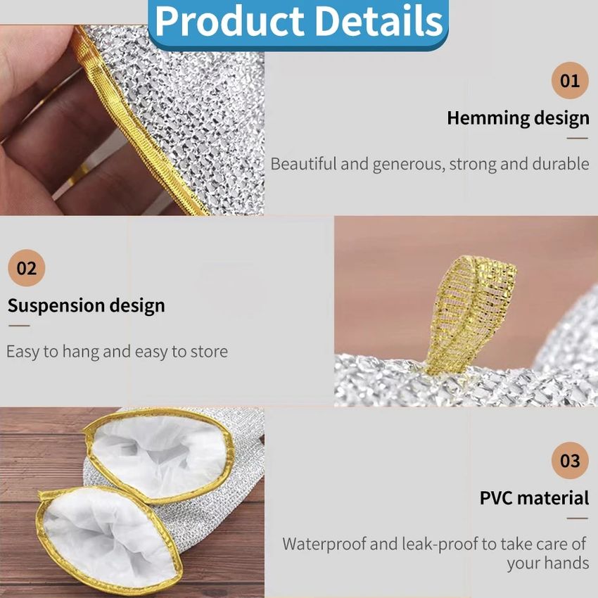 🧤✨ Guantes de Alambre para Lavar Platos – Resistentes a Cortes, Flexibles y Duraderos 🔥